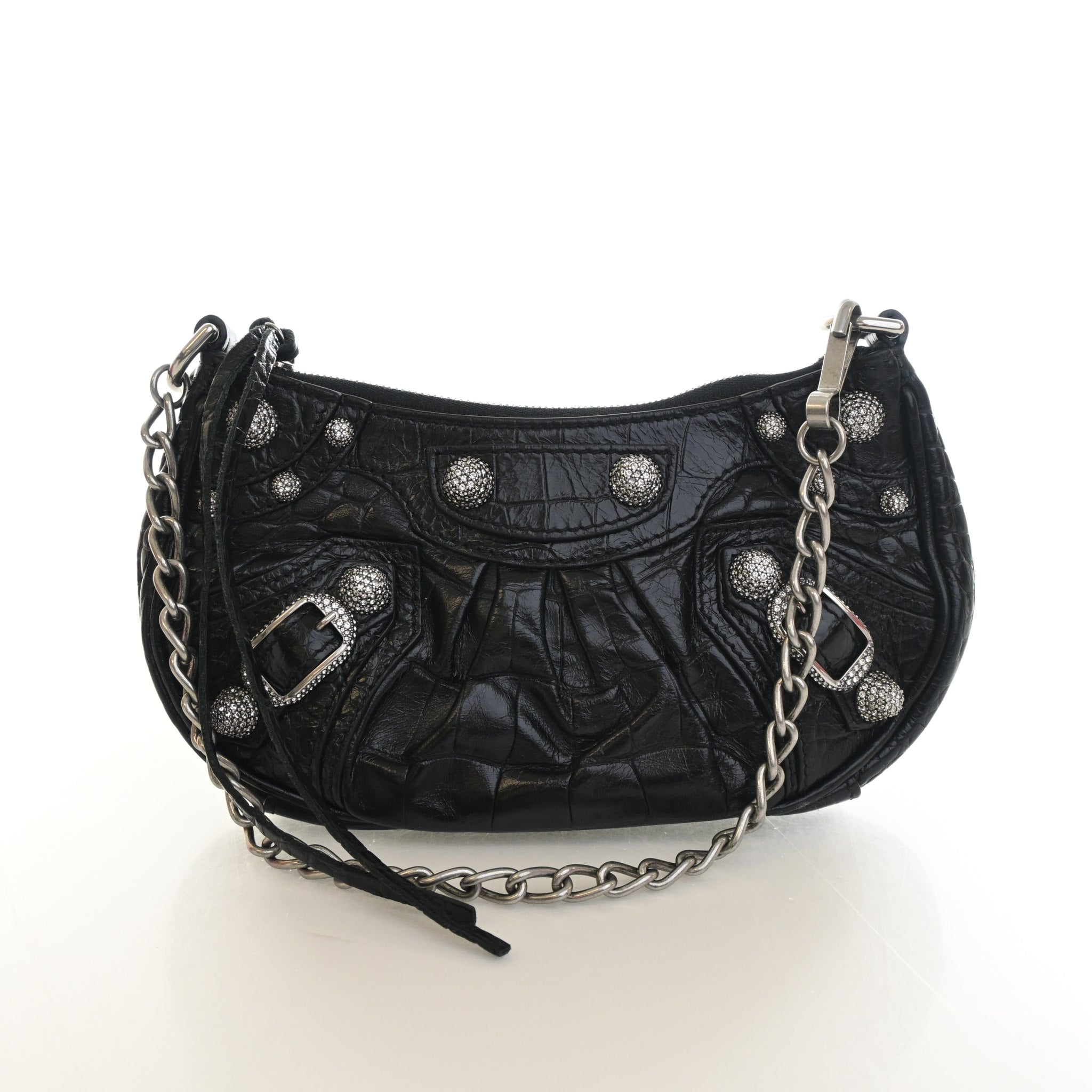 BALENCIAGA ミニバッグ Balenciaga Mini Crocodile Embossed Arena Crystal Le Cagole – Luxe
