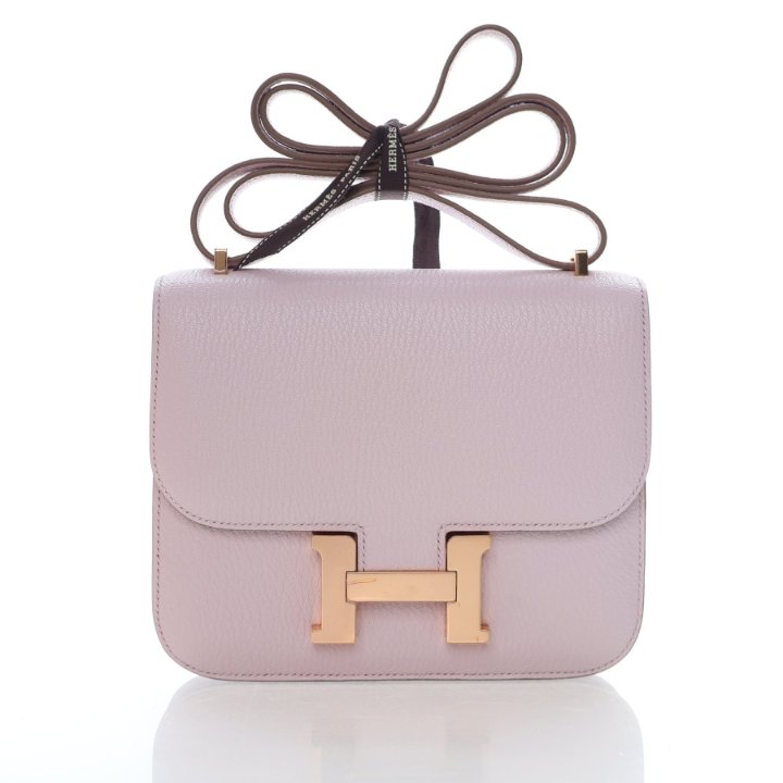 Hermes Mauve Pale Chevre Mysore Mini Constance 18 – Luxe Du Jour
