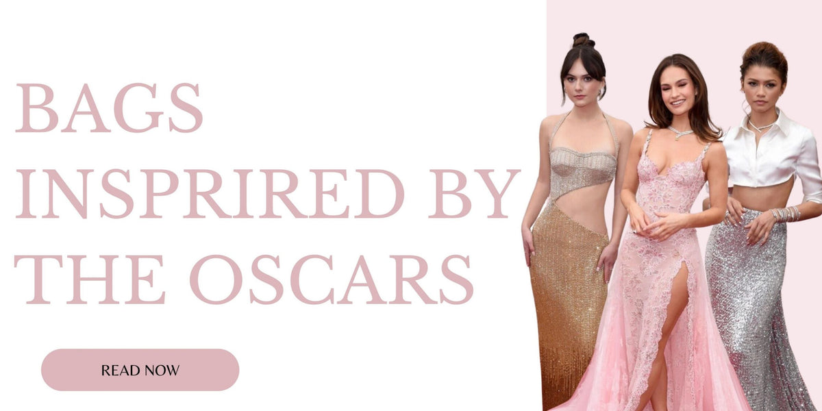 Three women wearing elegant evening gowns in gold, pink, and silver standing against a white background.