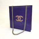 Chanel Purple Hologram Vinyl Square Chain Tote