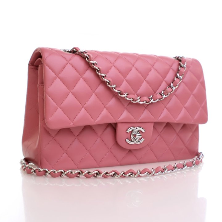 Chanel Medium Pink Lambskin Classic Double Flap Bag