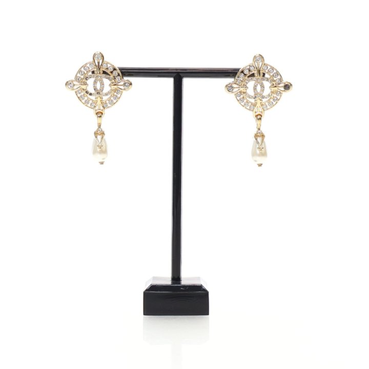 Chanel Faux Pearl Drop Earrings