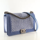 Chanel Large Denim Chevron Boy Bag