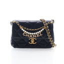 Chanel Mini Lambskin Pearl Logo Flap Bag