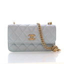 Chanel Mini Lambskin Camellia Crush Clutch With Chain