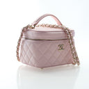 Chanel Mini Caviar CC Top Handle Vanity Case With Chain