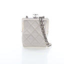 Chanel Mini Crinkled Calfskin Acrylic CC Kiss-Lock Clutch With Chain