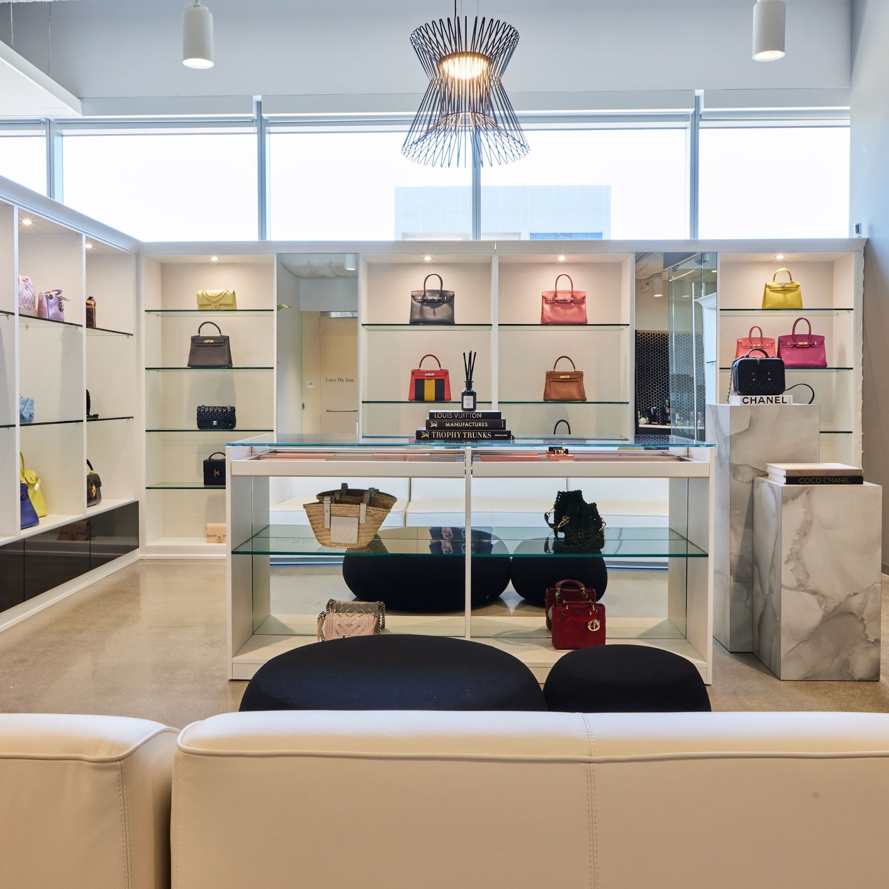 The showroom at the Luxe Du Jour office in Irvine