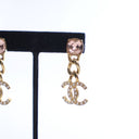 Chanel Crystal CC Drop Earr...
