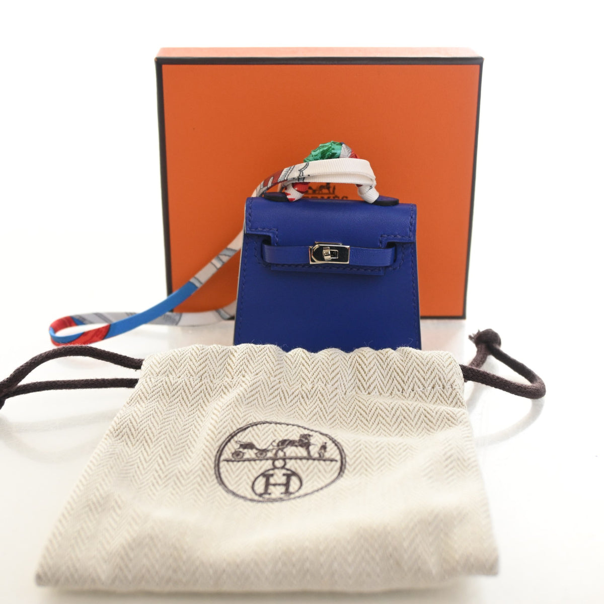 Hermes Bleu Electric Tadelakt Mini Kelly Twilly Bag, photo 9 of 9