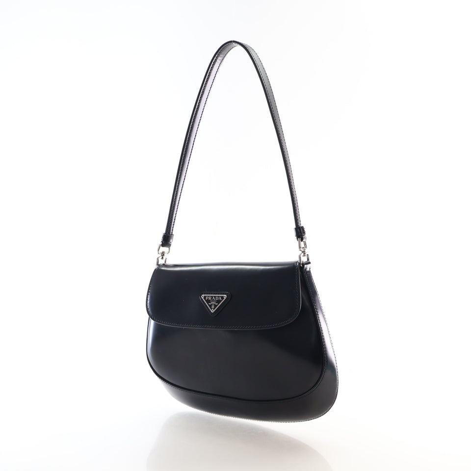 Prada Small Spazzolato Cleo Flap Bag