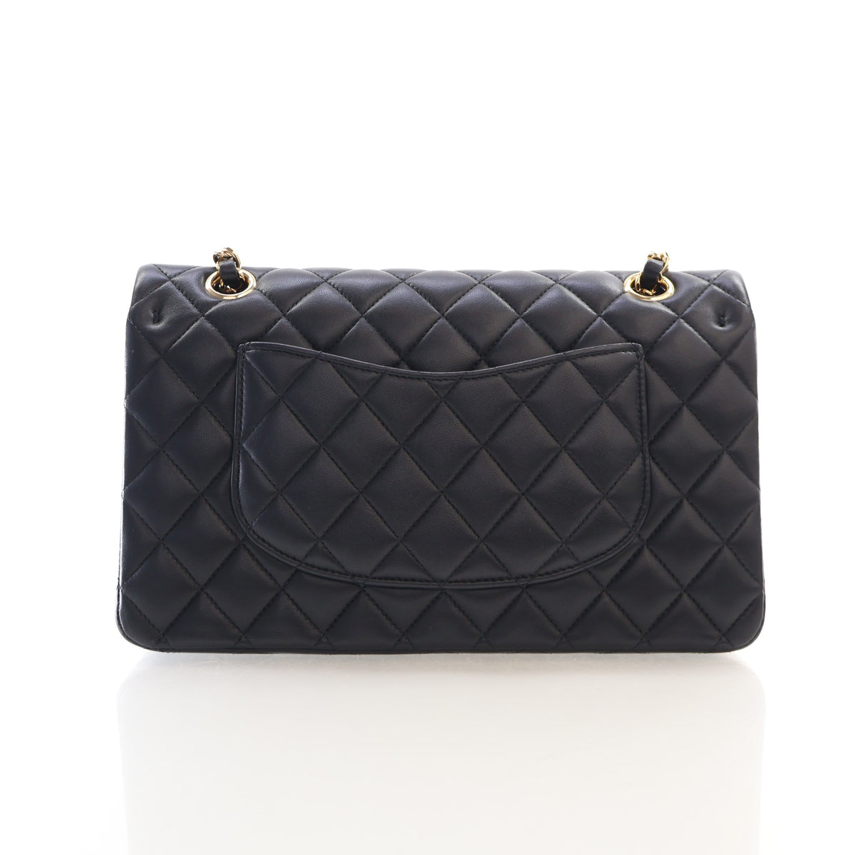 Pre-Owned Chanel Classic Double Flap Medium Lambskin Bag, back view, photo 12 of 20