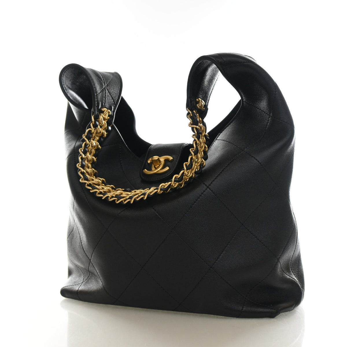 Chanel Small Shiny Lambskin Hobo, photo 3 of 13