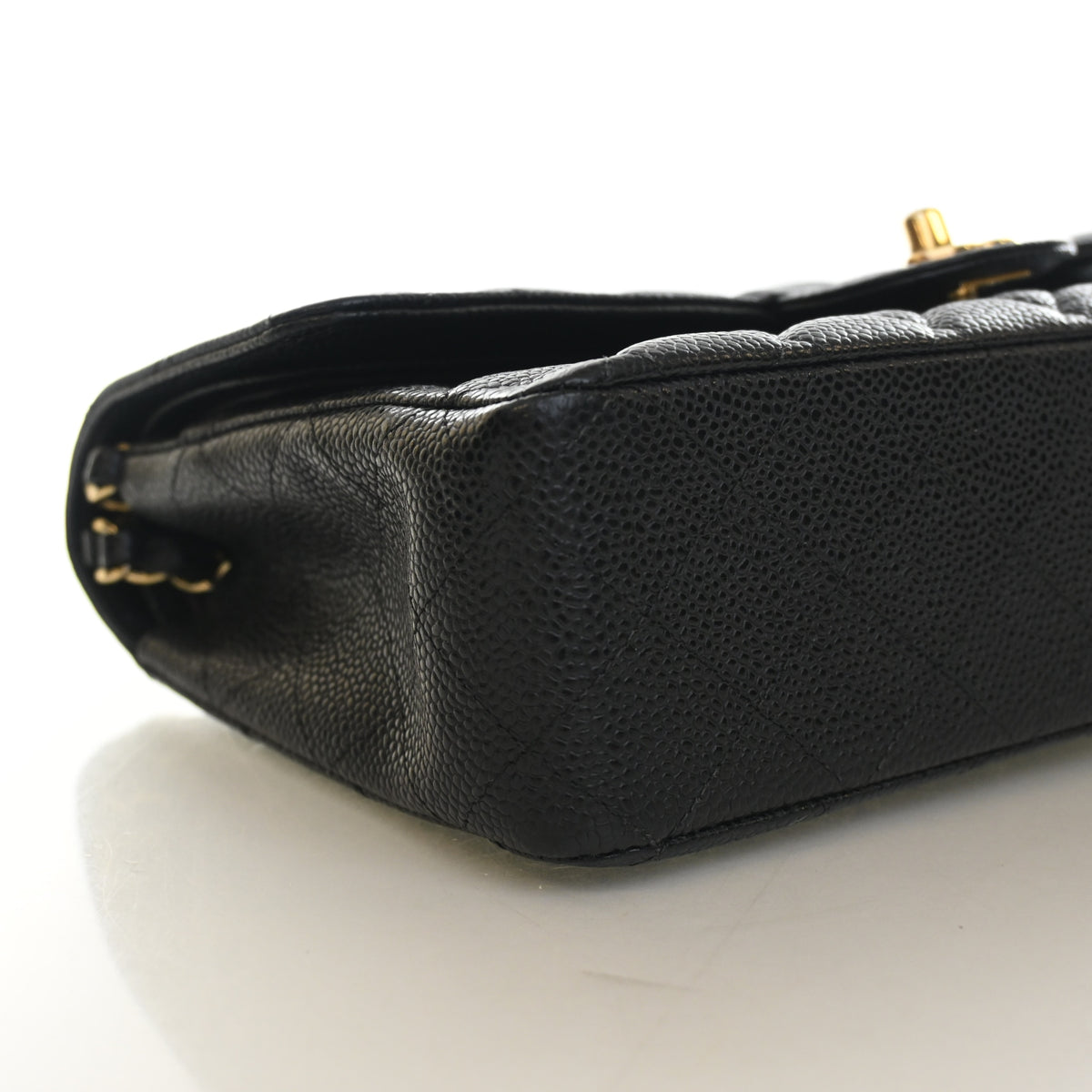 Pre-Owned Chanel Classic Double Flap Medium Caviar Leather Bag, side view