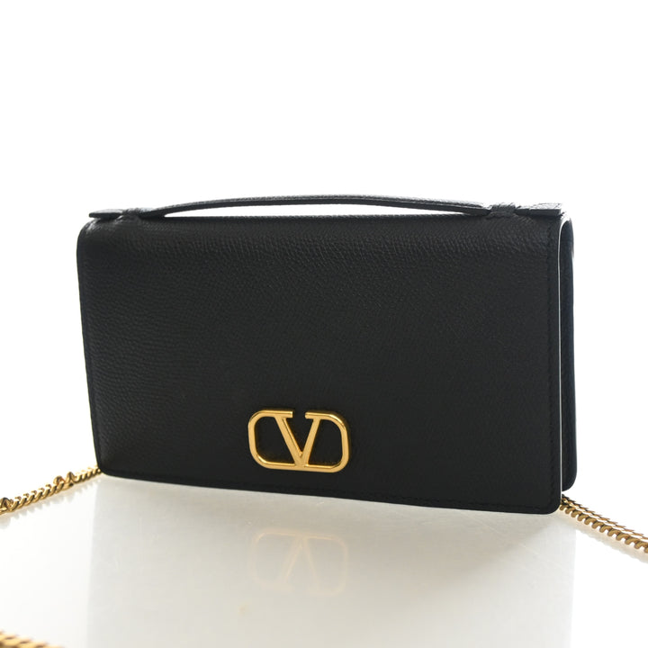 Valentino Calfskin Vlogo Wallet On Chain