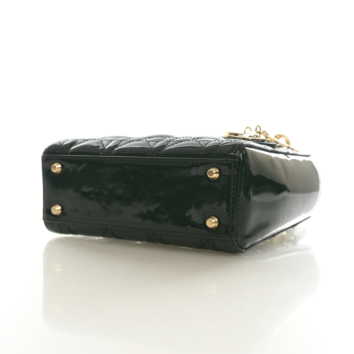 Pre-Owned Christian Dior Lady Dior Mini Patent Leather, base and feet view, photo 7 of 16