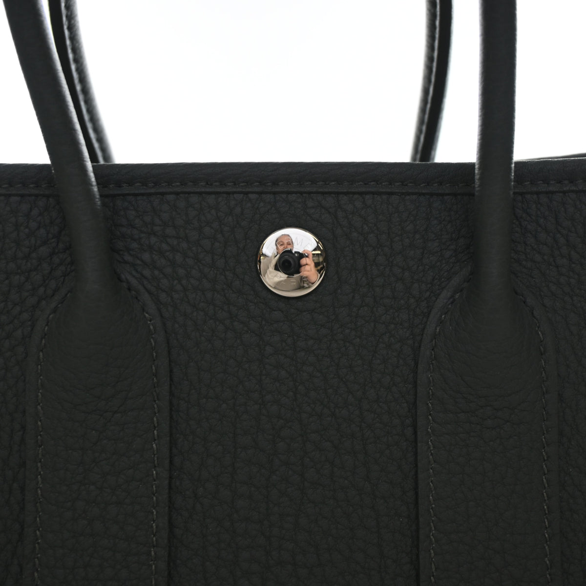 Pre-Owned Hermès Mini Vert Mangrove Negonda Garden Party Neo 23, silver embossed logo detail