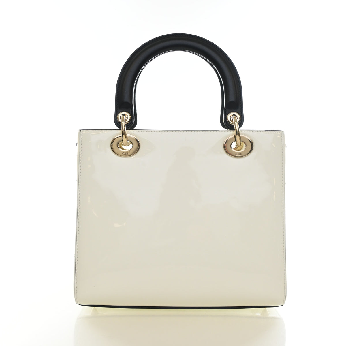 Pre-Owned Christian Dior Lady Dior Medium Patent Leather Toile De Jouy, front view