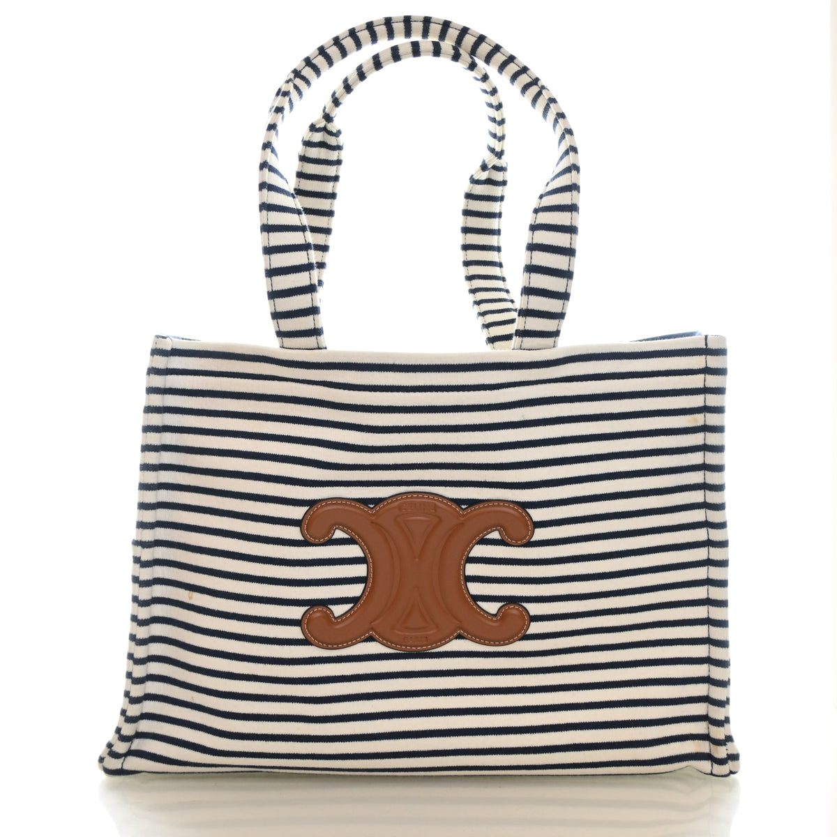 Pre-Owned Celine Triomphe Large Mixed Fibres Cabas Tote, front view, authenticated at Luxe Du Jour