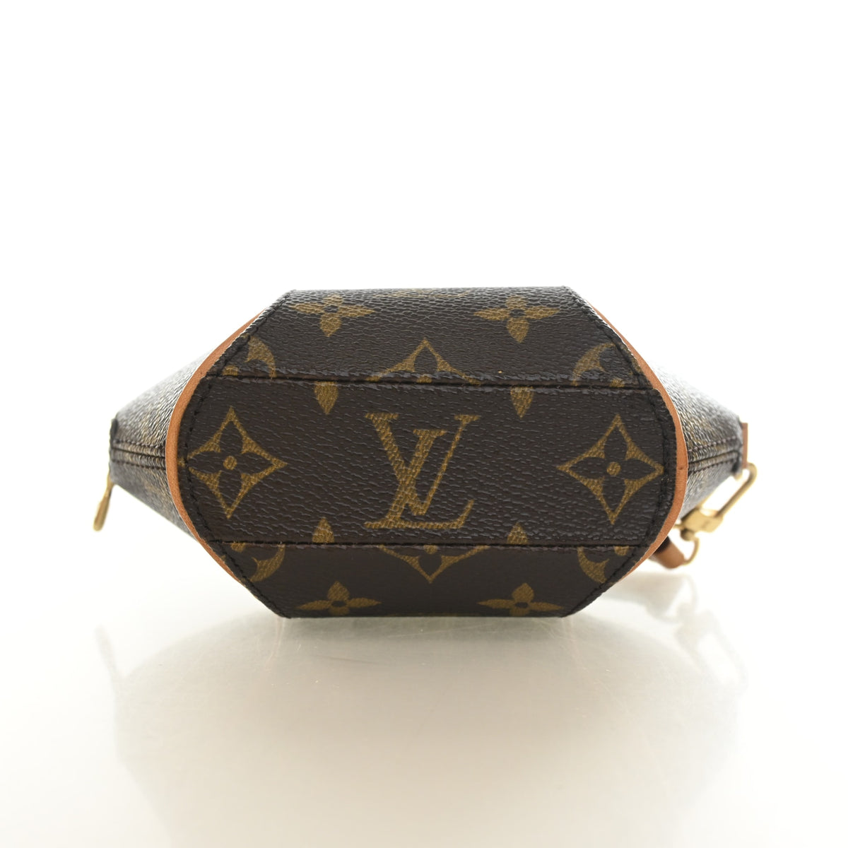 Vintage Louis Vuitton Mini Monogram Ellipse Wristlet, base and feet view