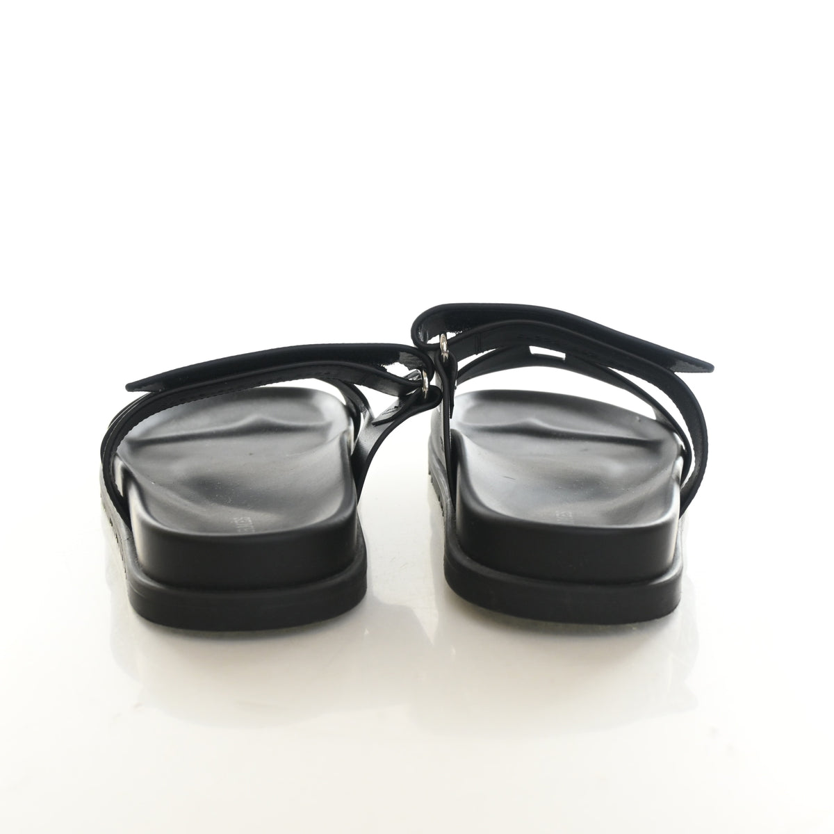 Pre-Owned Hermès Sandals Sz Noir Chypre 38.5, back view