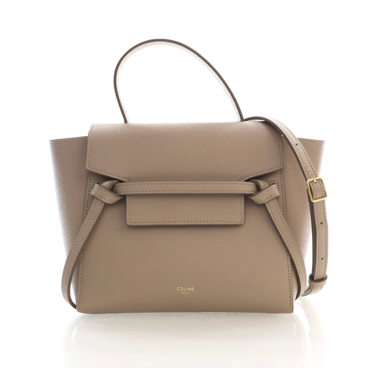 Pre-Owned Celine Belt Bag Nano Calfskin, front view, authenticated at Luxe Du Jour