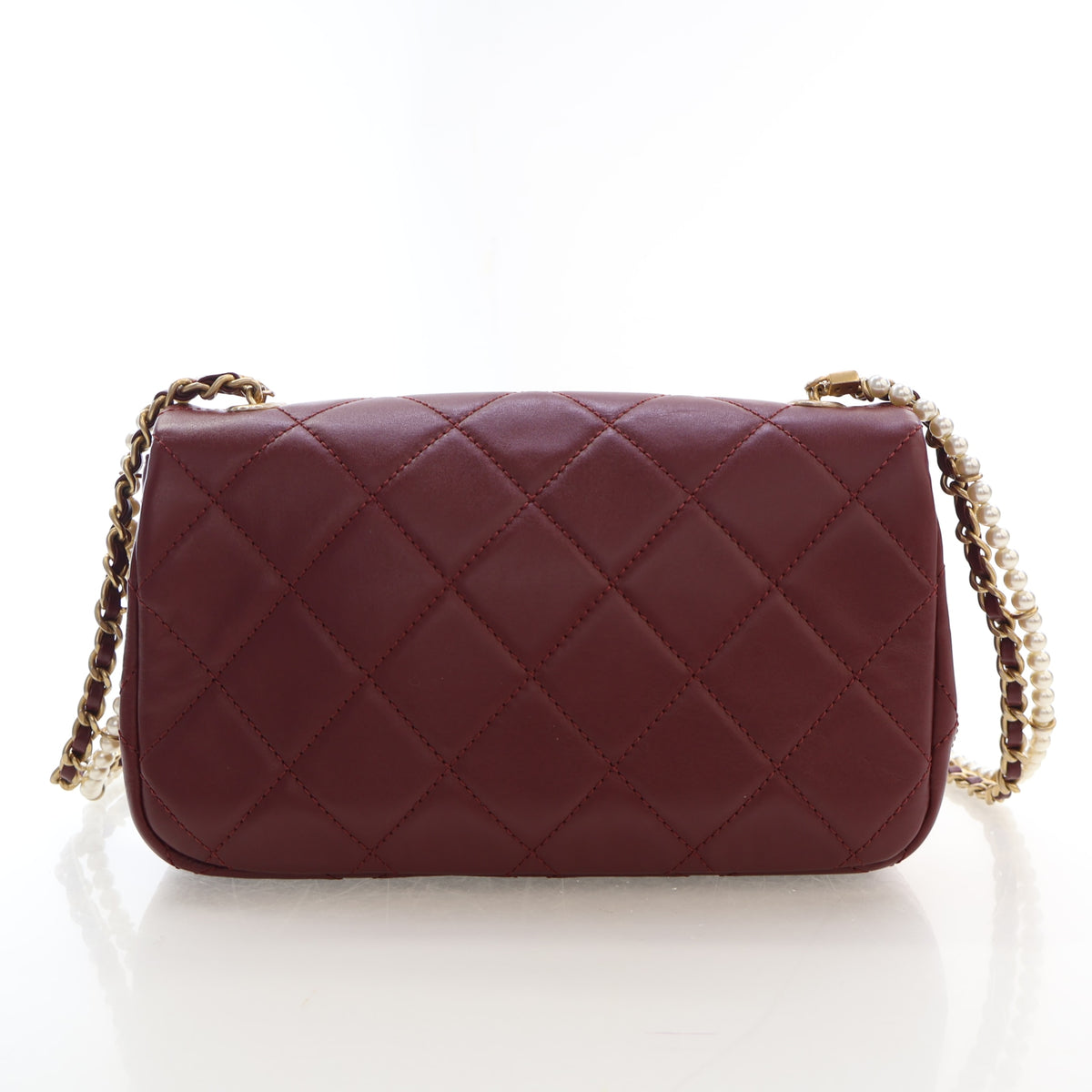 Chanel Mini Lambskin Pearl Chain Flap Bag, photo 12 of 18