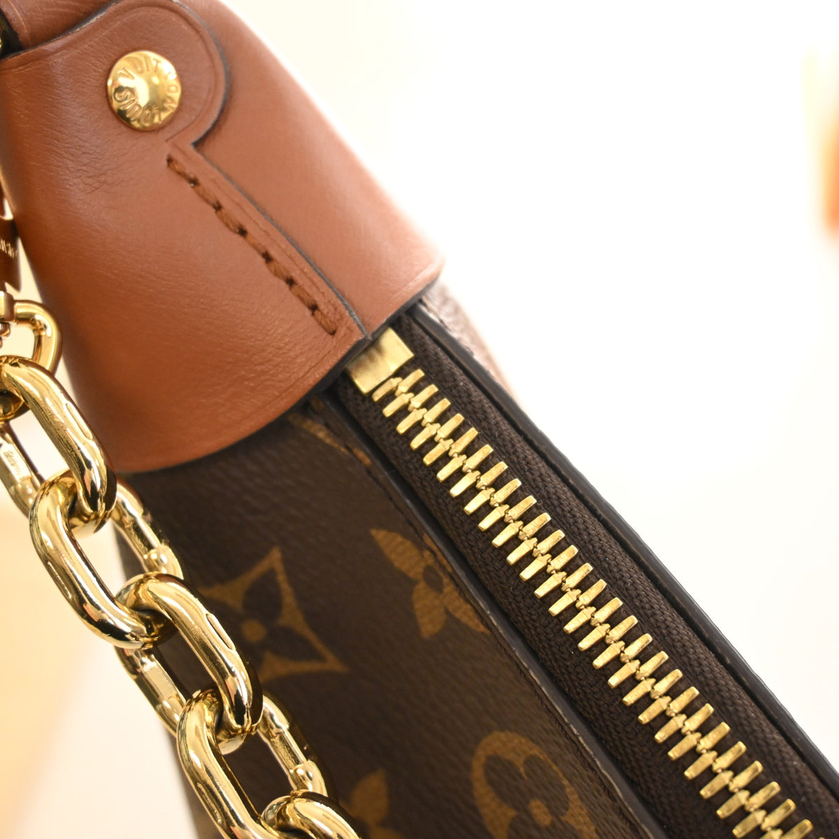 Pre-Owned Louis Vuitton Hobo Monogram Loop Bag, gold hardware close-up, photo 16 of 19