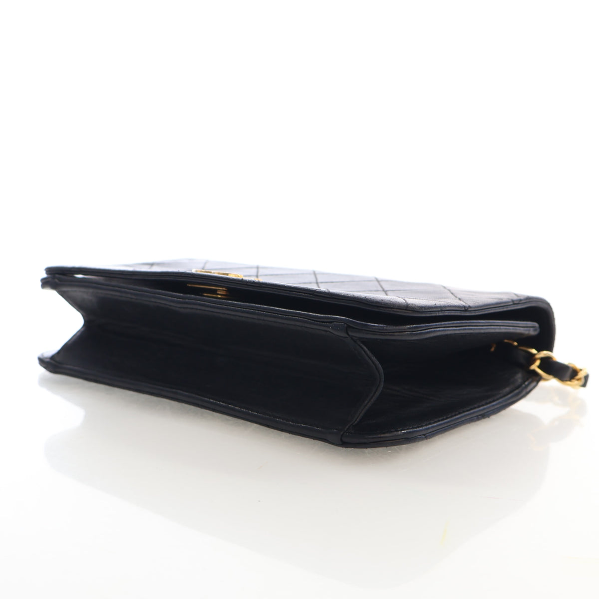 Vintage Chanel Shoulder Bag Small Lambskin Matelasse, side view