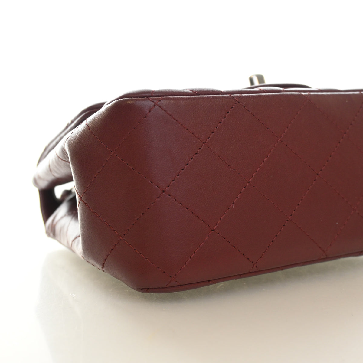 Pre-Owned Chanel Classic Flap Mini Lambskin Square Bag, base and feet view, photo 6 of 14