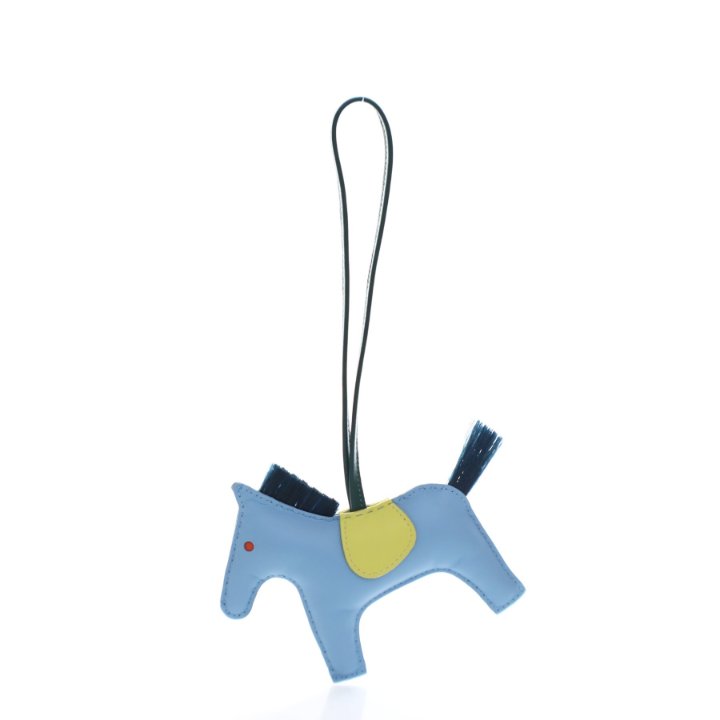 Hermes Celeste Milo Lambskin Rodeo Charm MM