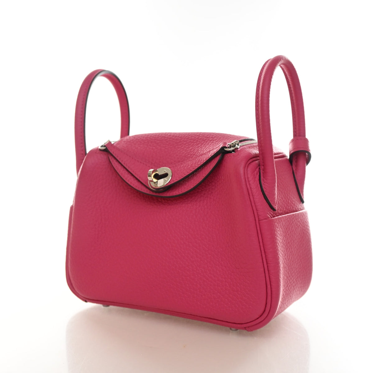 Hermès Rose Shocking Clemence Mini Lindy 20, photo 3 of 15