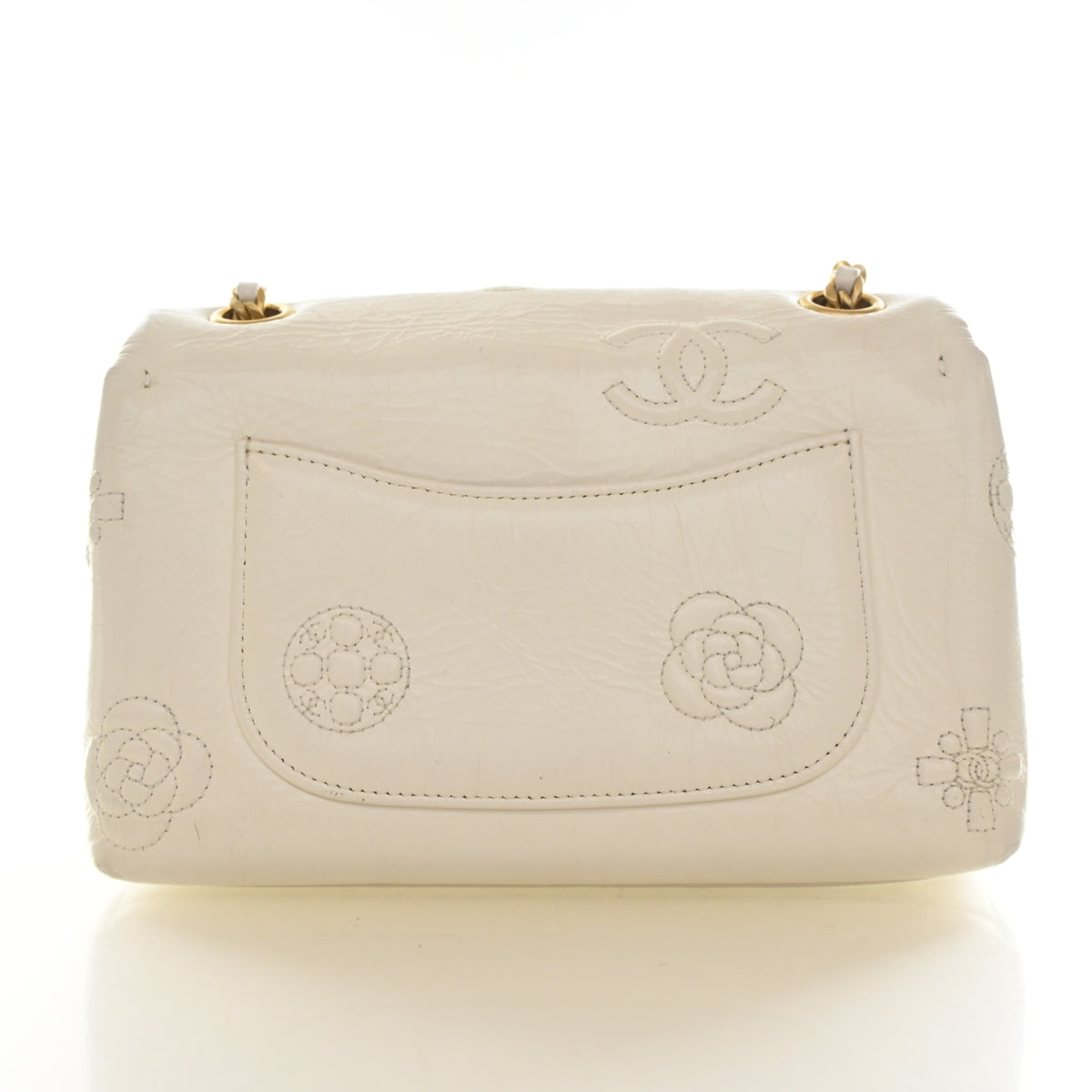 Pre-Owned Chanel Flap Bag Crumpled Calfskin Embossed, front view