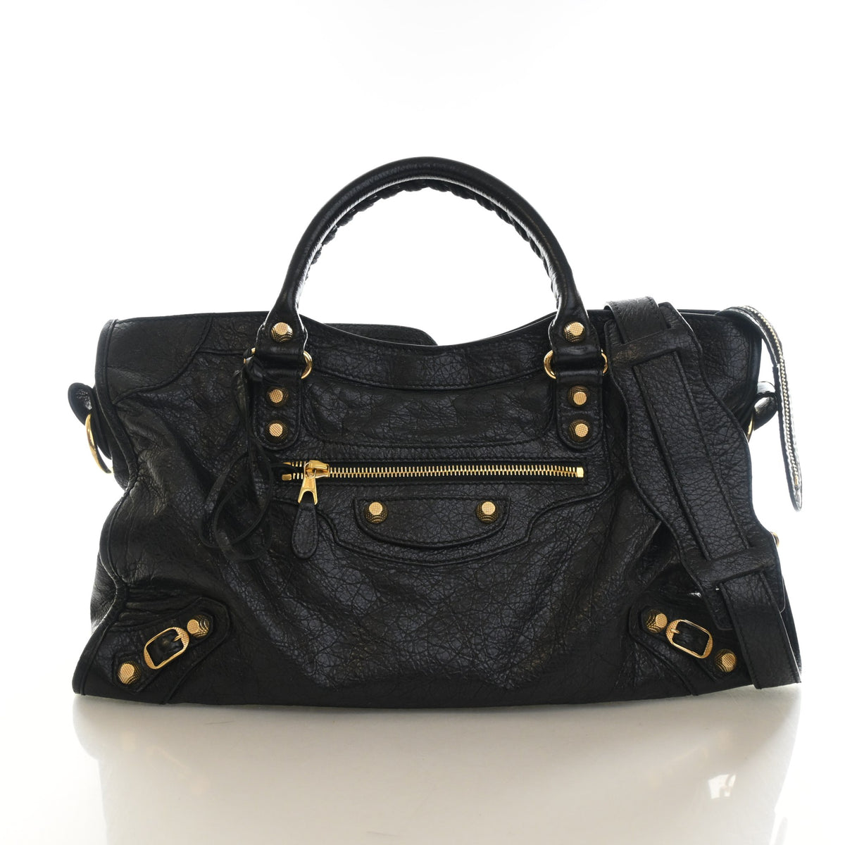 Pre-Owned Balenciaga 12 Agneau Giant City Bag, front view, authenticated at Luxe Du Jour
