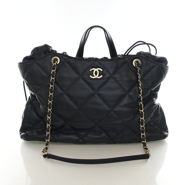Chanel Calfskin CC Drawstring Shopping Tote
