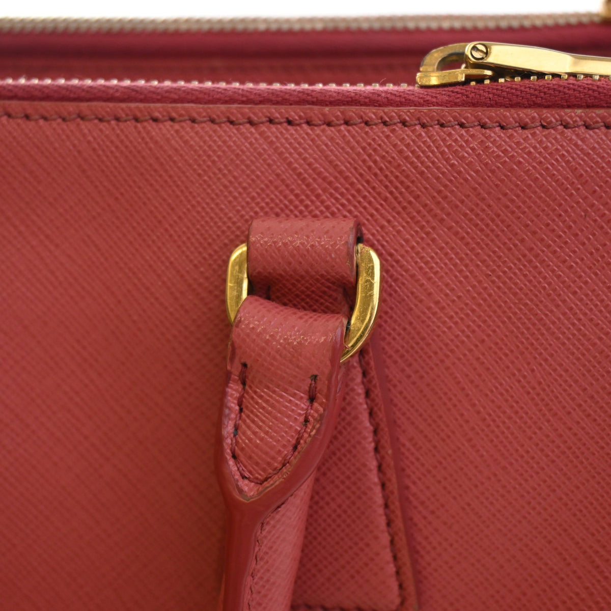 Pre-Owned Prada Galleria Medium Saffiano Double Zip Tote, gold hardware