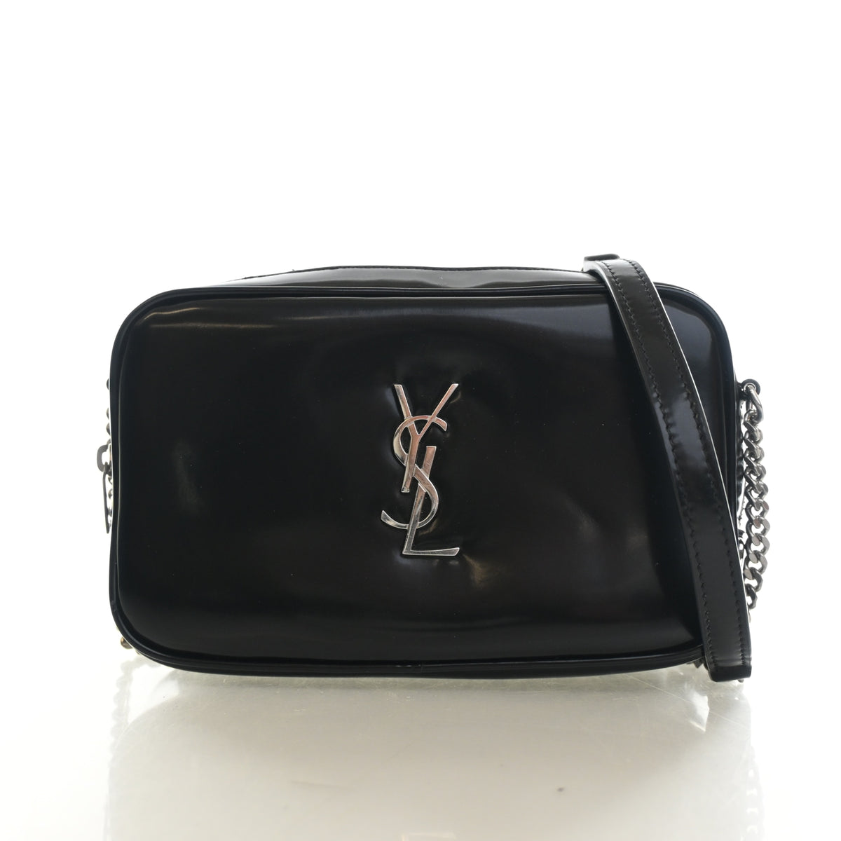 Pre-Owned Saint Laurent Camera Bag Mini Calfskin Lou, front view, authenticated at Luxe Du Jour