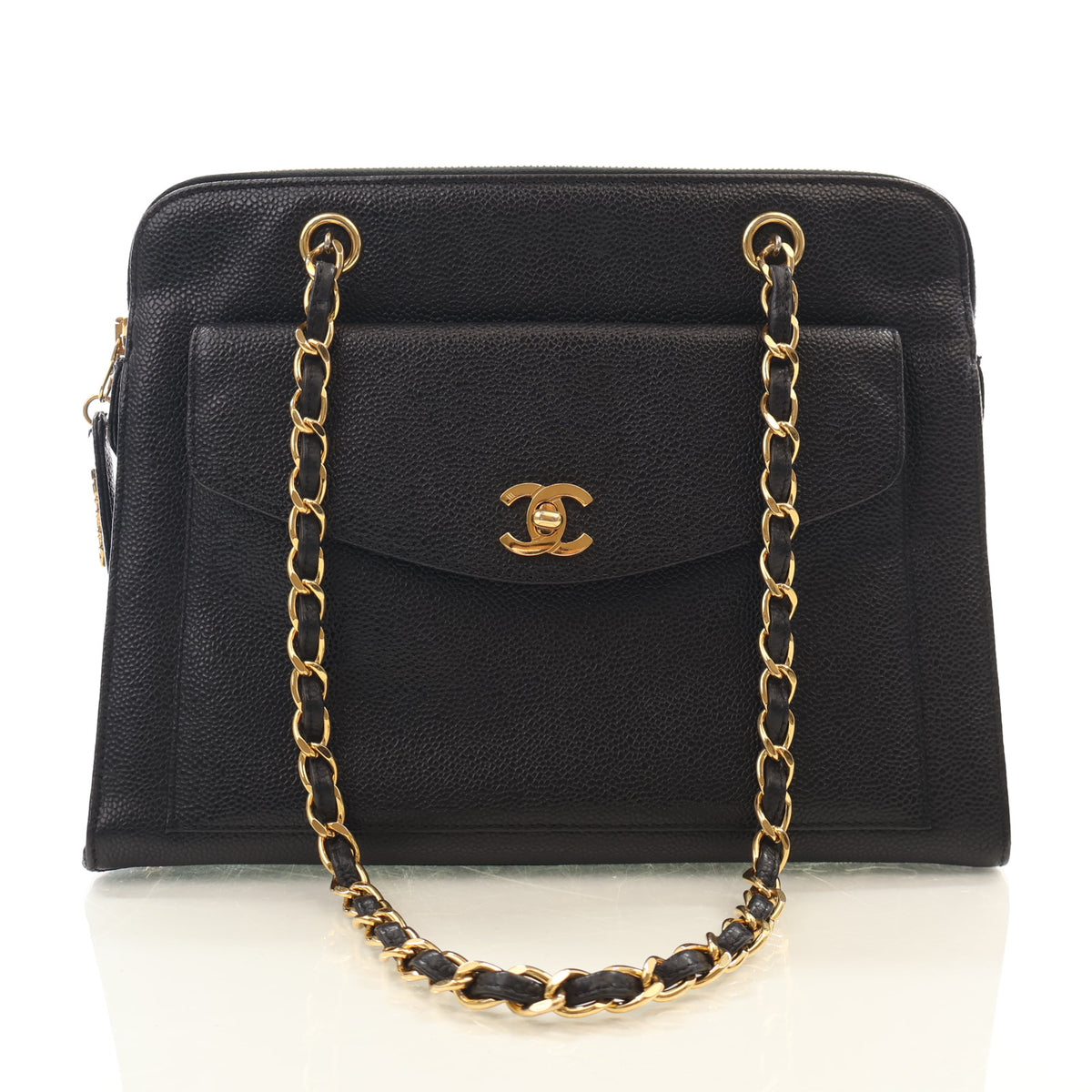 Chanel Vintage Medium Caviar Front Pocket Tote, photo 1 of 17
