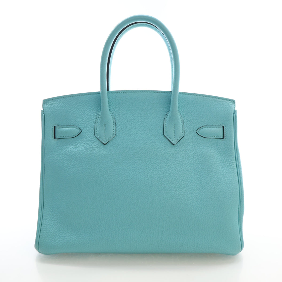 Pre-Owned Hermès Birkin 30 Bleu Atoll Togo Leather, front view, photo 14 of 20