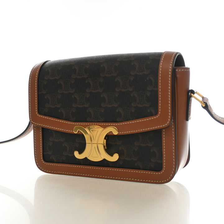 Celine Teen Triomphe Canvas Triomphe Flap Bag