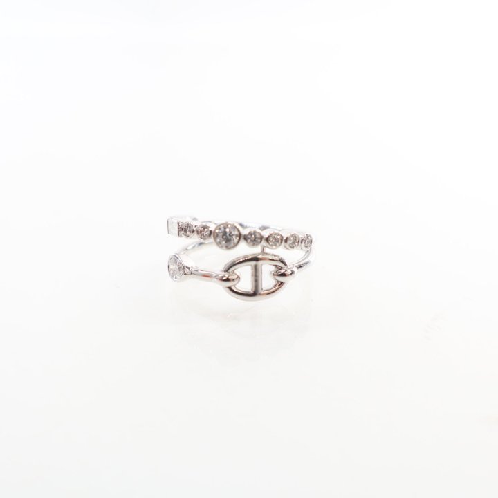 Hermes Chaine D'Ancre Chaos Fancy Ring, Sz 6