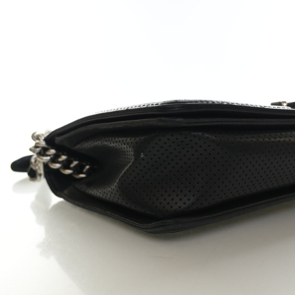 Pre-Owned Chanel Boy Bag Medium Lambskin Perforated, side view