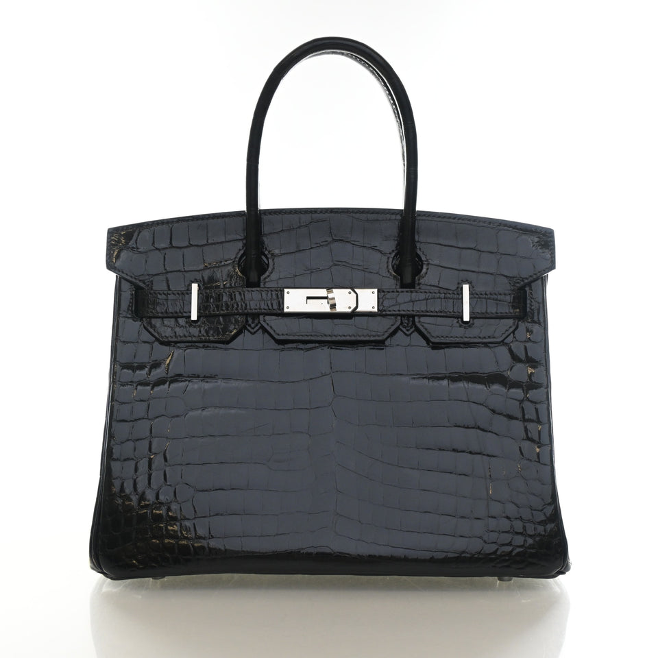 Hermes Noir Crocodile Birkin 30