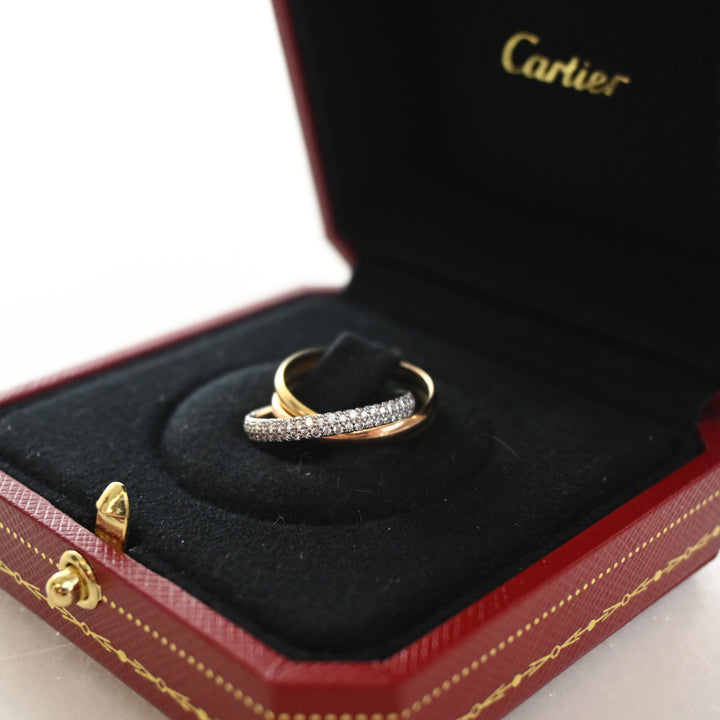 Cartier Diamonds Small Model Trinity Ring Sz 50