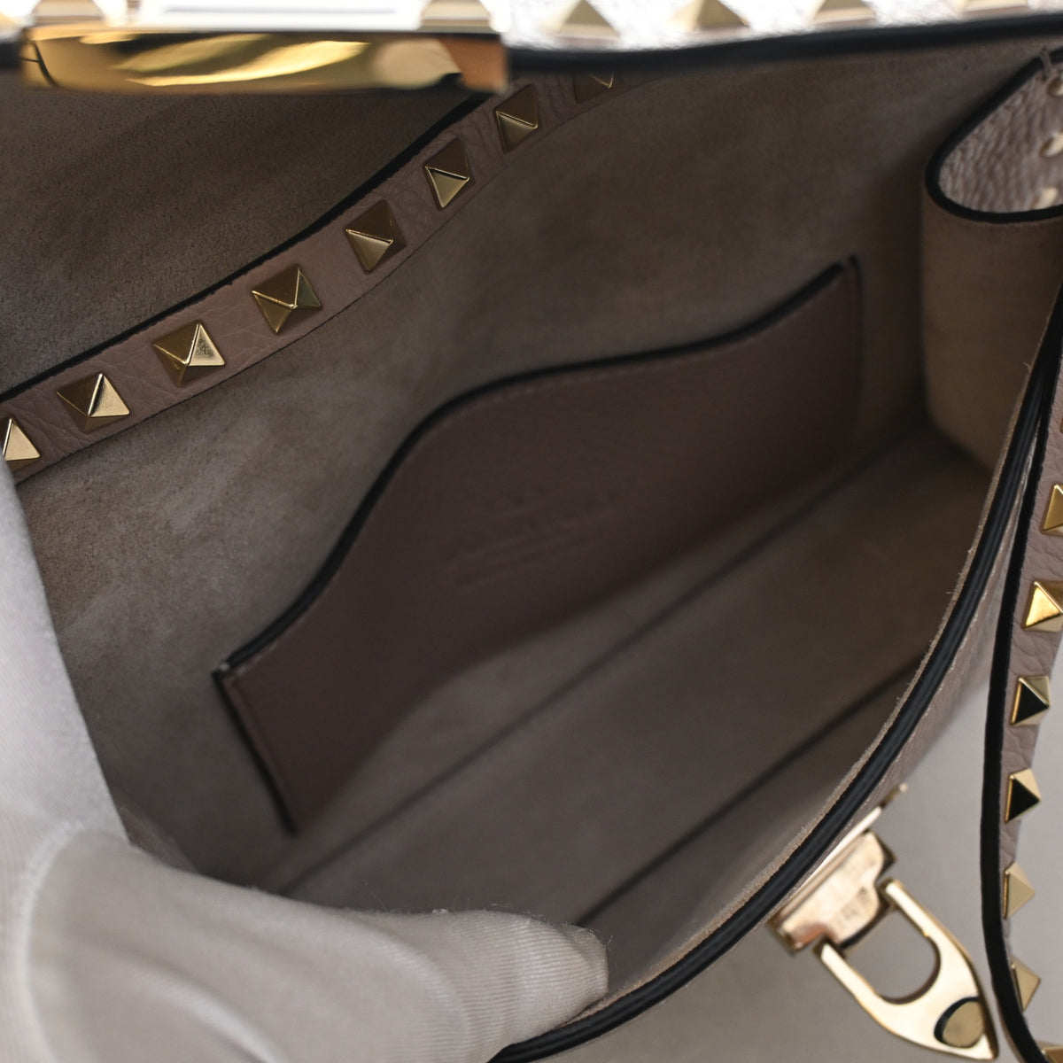 Valentino Small Calfskin Rockstud Flap Bag, photo 12 of 13