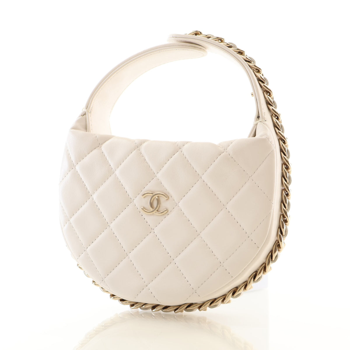 Pre-Owned Chanel Hobo Lambskin Chain Around Pouch, front view, photo 3 of 14