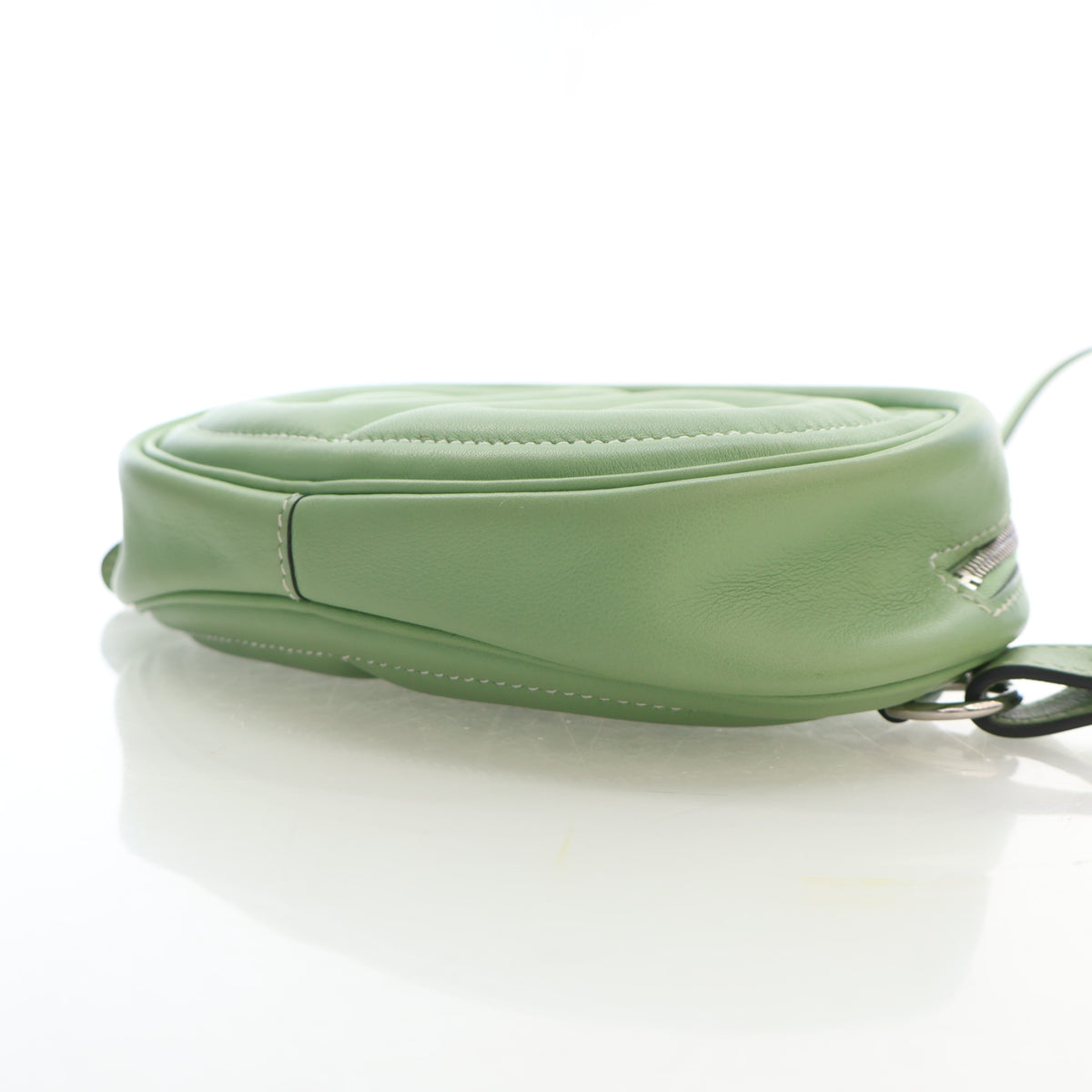 Pre-Owned Hermès Belt Bag Vert Criquet Swift Leather In-the-loop, side profile, photo 7 of 17