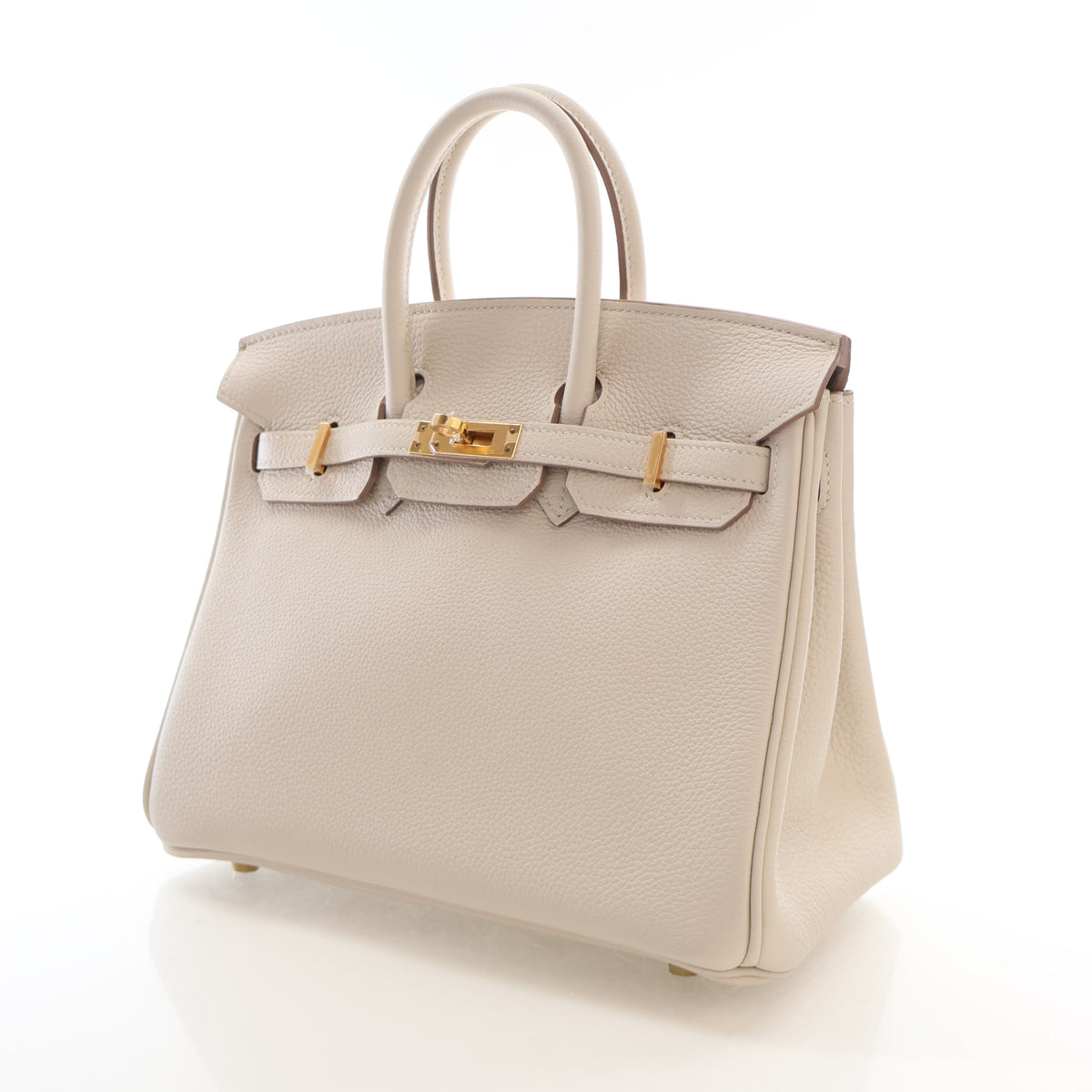 Pre-Owned Hermès Birkin 25 Craie Togo Leather, three-quarter view, photo 5 of 20