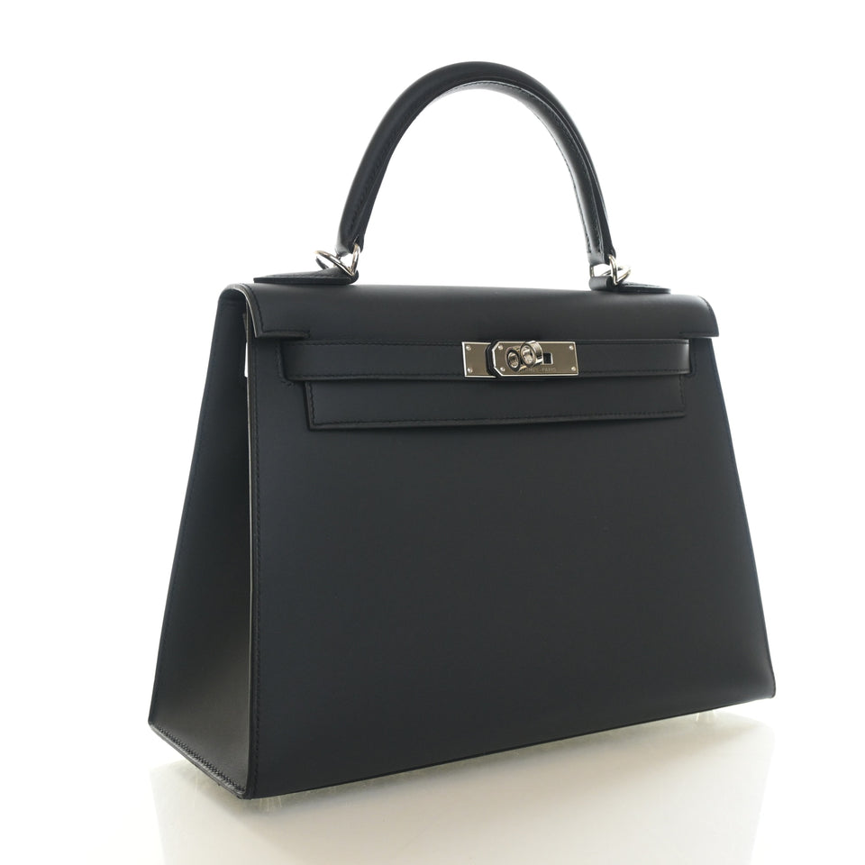Hermes Bleu Obscur Veau Sombrero Sellier Kelly 28