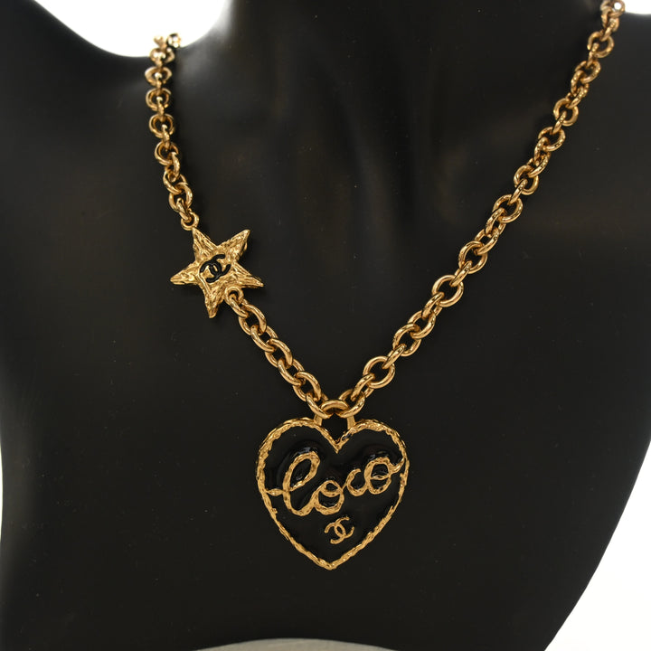 Chanel Enamel Coco Heart Star Necklace